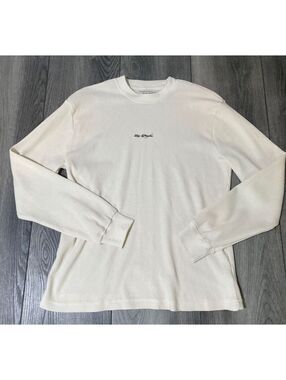 Vox Populi for the people Mens Small Cream Waffle Pullover Long Sleeve Shirt-091